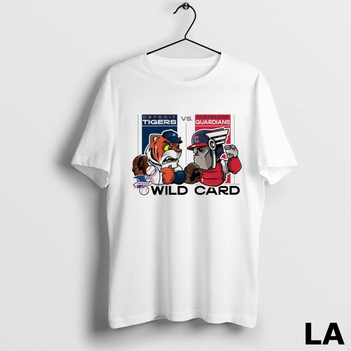 Original Detroit Tigers Vs Cleveland Guardians 2025 Mlb American League Wild Card Mascots Graphic