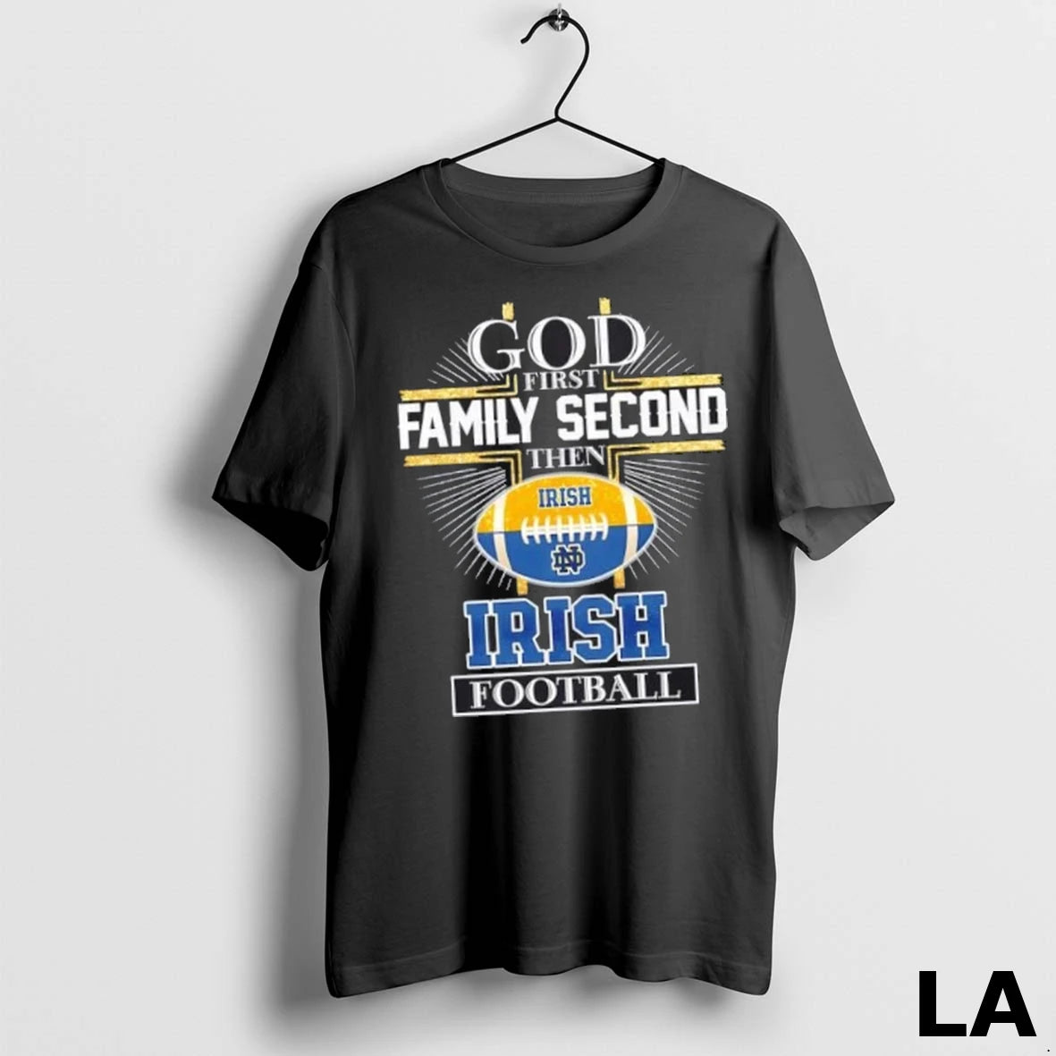 Original God First Family Second Then Notre Dame Fighting Irish Football Cross