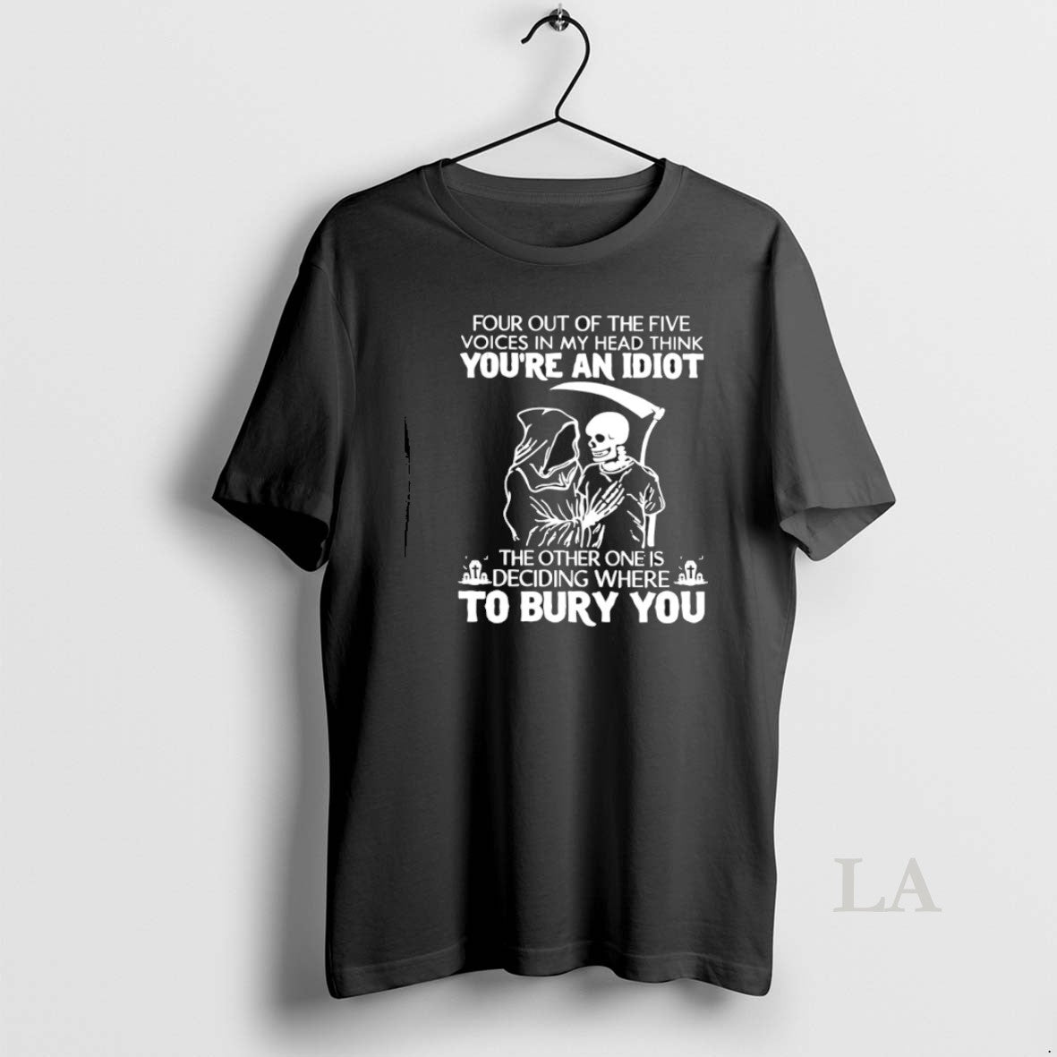 Original Grim Reaper And Skeleton Four Out Of The Five Voices In My Head Think T-Shirts, Hoodie, Sweatshirt