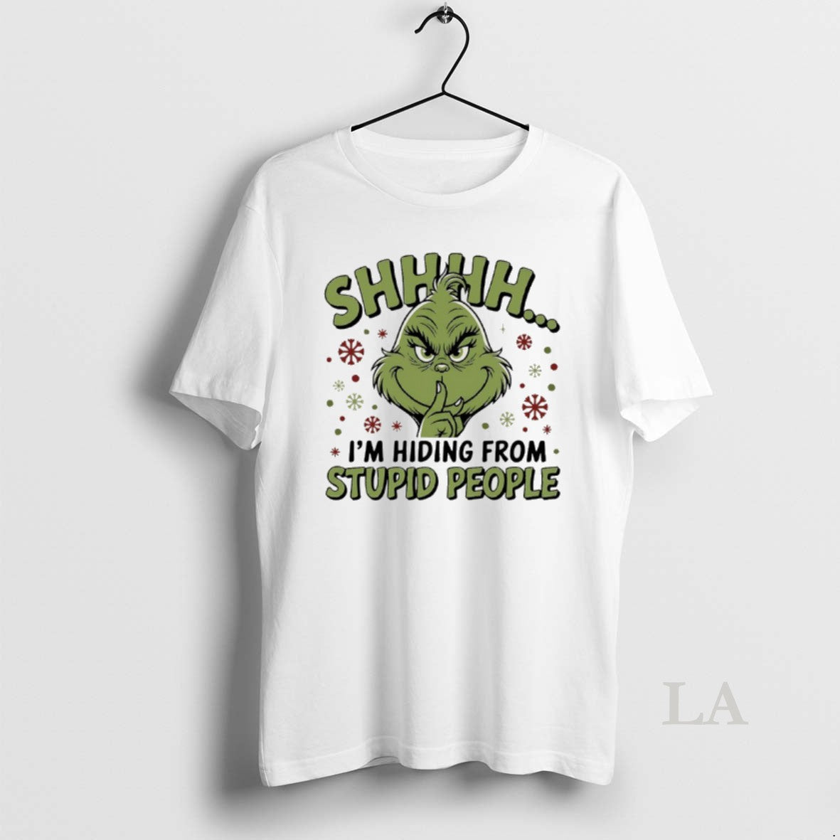 Original Grinch Christmas Shhh Im Hiding From Stupid People T-Shirts, Hoodie, Sweatshirt | InkThreadWorks.com