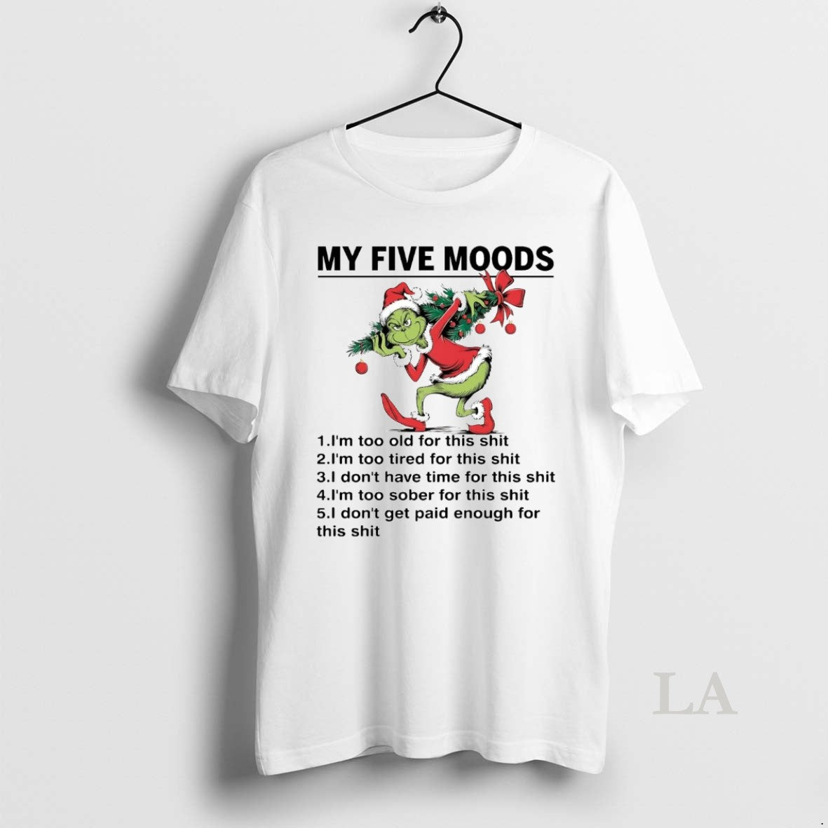 Original Grinch My Five Moods Christmas Tree T-Shirts, Hoodie, Sweatshirt | InkThreadWorks.com