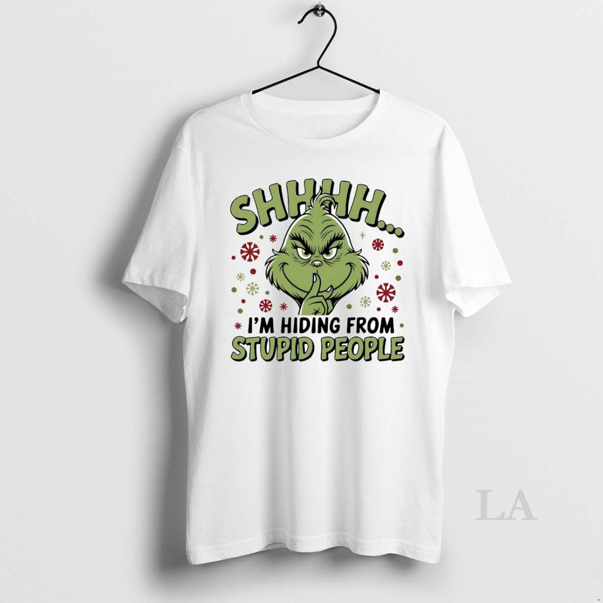 Original Grinch Shhh Im Hiding From Stupid People Christmas T-Shirts, Hoodie, Sweatshirt | InkThreadWorks.com