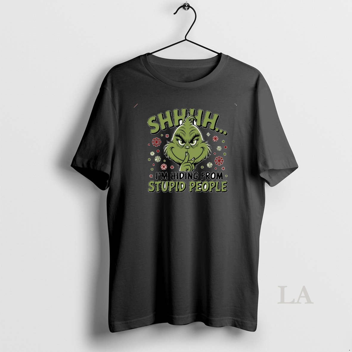 Original Grinch Shhh Im Hiding From Stupid People Circle T-Shirts, Hoodie, Sweatshirt | InkThreadWorks.com