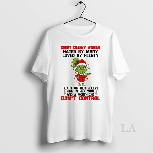 Original Grinch Short Cranky Woman Hated By Many Loved By Plenty Circle T-Shirts, Hoodie, Sweatshirt | InkThreadWorks.com