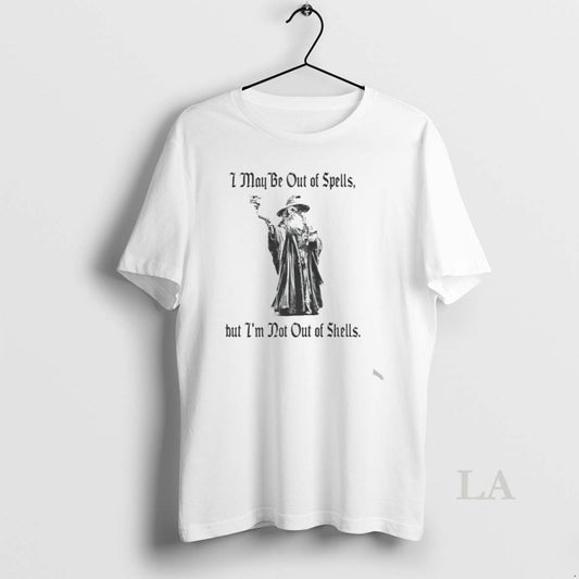 Original Gun Wizard I May Be Out Of Spells But Im Not Out Of Shells T-Shirts, Hoodie, Sweatshirt | InkThreadWorks.com