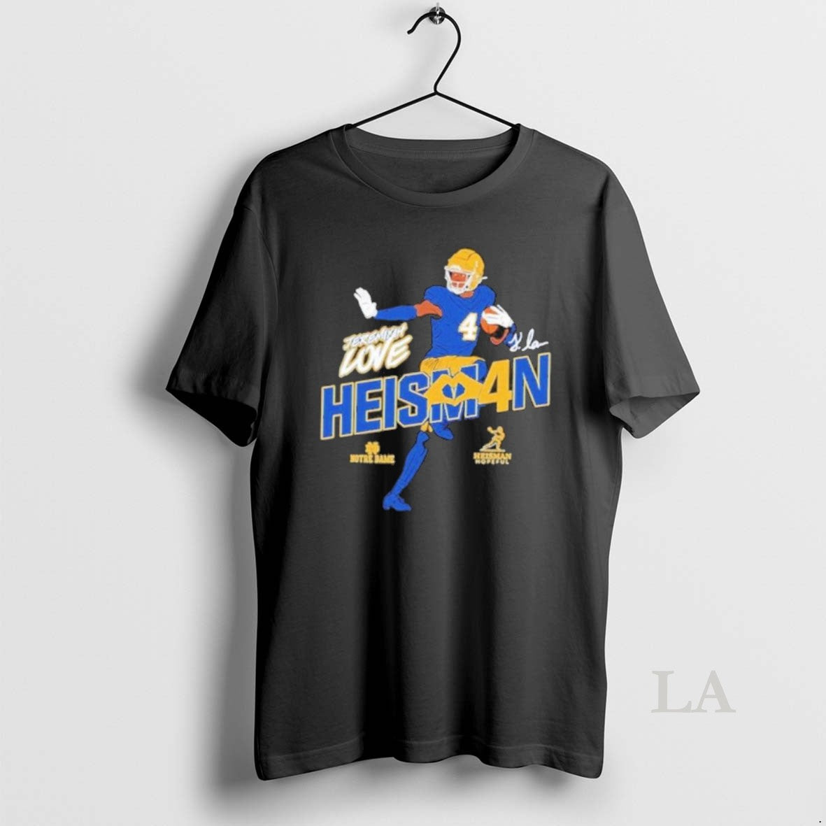 Original Heisman Stance Jeremiyah Love Notre Dame Fighting Irish T-Shirts, Hoodie, Sweatshirt | InkThreadWorks.com