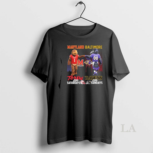 Original Maryland Terrapins On Saturday And Baltimore Ravens On Sundays Mascot T-Shirts, Hoodie, Sweatshirt