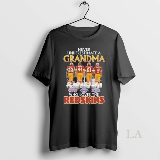 Original Never Underestimate A Grandma Who Loves The Washington Redskins T-Shirts, Hoodie, Sweatshirt | InkThreadWorks.com