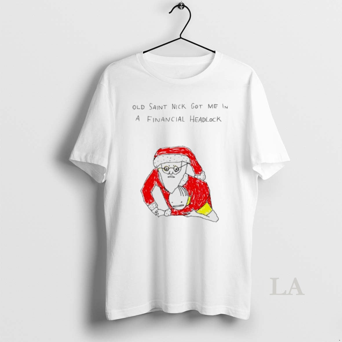 Original Old Saint Nick Got Me In A Financial Chokehold T-Shirts, Hoodie, Sweatshirt | InkThreadWorks.com