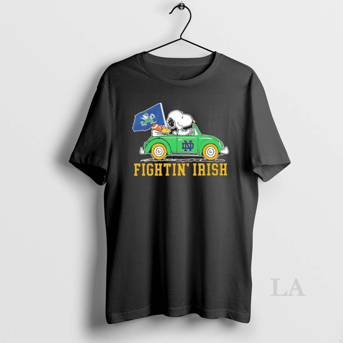 Original Peanuts X Notre Dame Fighting Irish Football Driving Car T-Shirts, Hoodie, Sweatshirt | InkThreadWorks.com