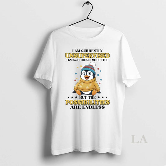 Original Penguin I Am Currently Unsupervised I Know It Freaks Me Out Too Circle T-Shirts, Hoodie, Sweatshirt