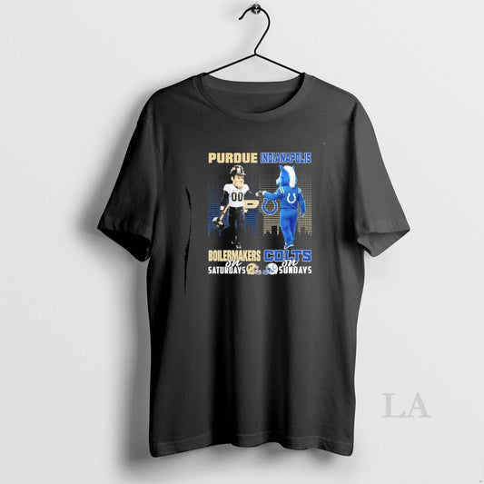 Original Purdue Boilermakers On Saturday And Indianapolis Colts On Sundays Skyline Mascot T-Shirts, Hoodie, Sweatshirt