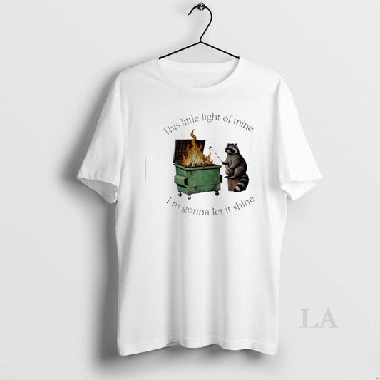 Original Raccoon This Little Light Of Mine Im Gonna Let It Shine T-Shirts, Hoodie, Sweatshirt | InkThreadWorks.com