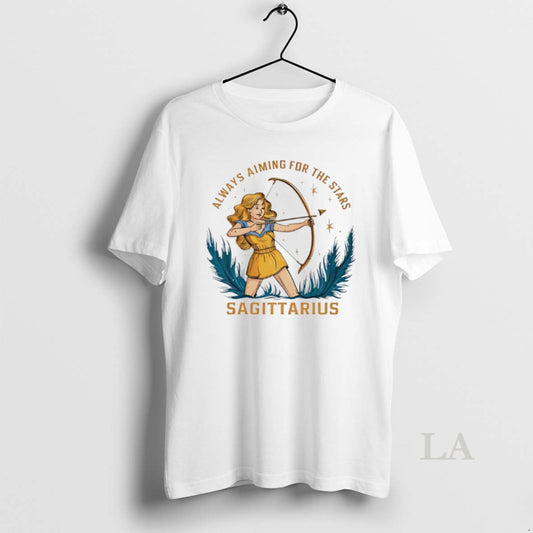 Original Sagittarius Zodiac Always Aiming For The Stars Art T-Shirts, Hoodie, Sweatshirt | InkThreadWorks.com