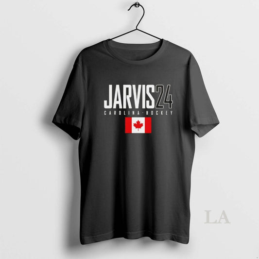 Original Seth Jarvis 24 Carolina Hurricanes Canada Flag Elite