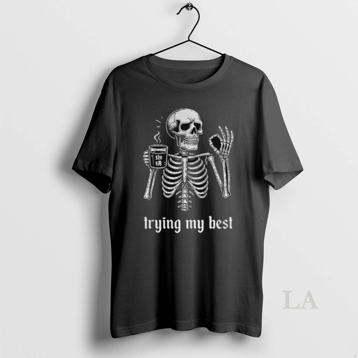 Original Skeleton Okey Trying His Best Meme T-Shirts, Hoodie, Sweatshirt | InkThreadWorks.com