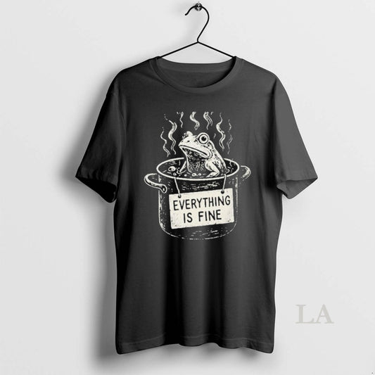 Original The Boiling Frog Everything Is Fine T-Shirts, Hoodie, Sweatshirt | InkThreadWorks.com