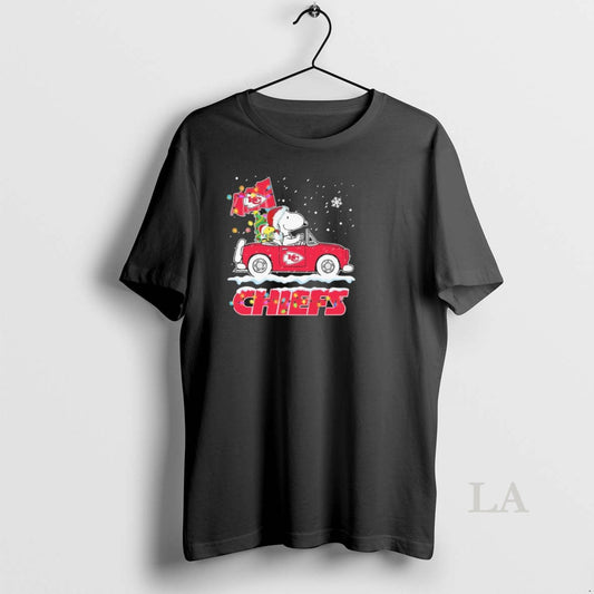 Original The Peanuts X Kansas City Chiefs Driving Car Christmas T-Shirts, Hoodie, Sweatshirt | InkThreadWorks.com