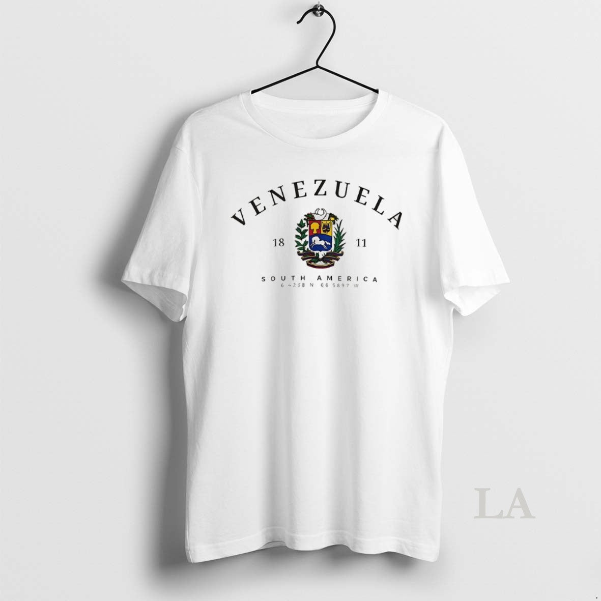 Original Venezuela South America 1811 Logo Coordinates T-Shirts, Hoodie, Sweatshirt | InkThreadWorks.com