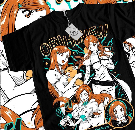 Orihime Inoue T-Shirt S-4XL Zaraki Kenpachi Bleach Anime Ichigo Aizen Shirt Tshirt S-4XL