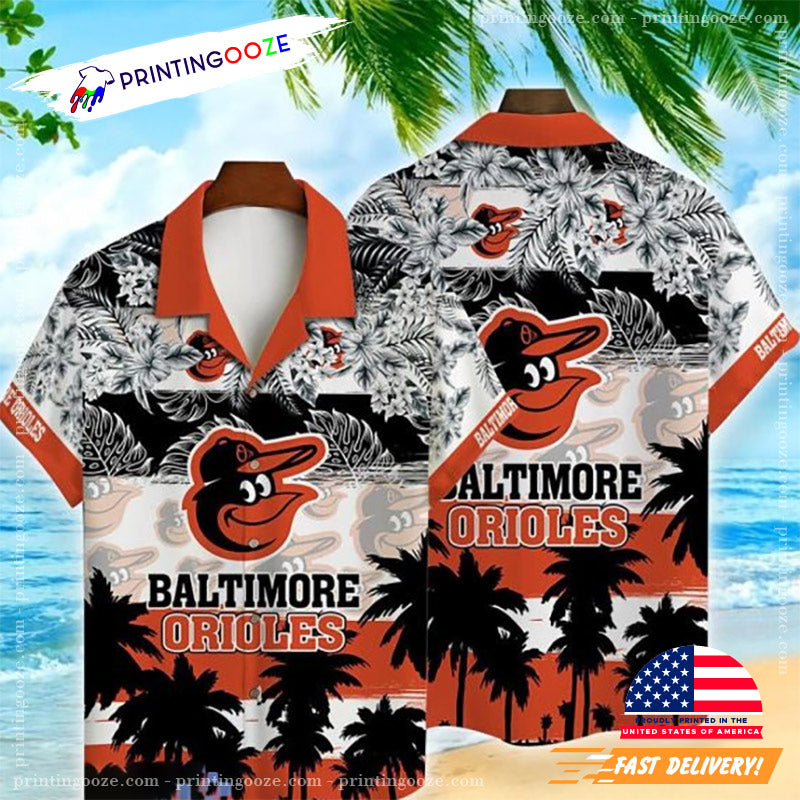 Orioles MLB Palm Tree Pattern Hawaiian Shirt