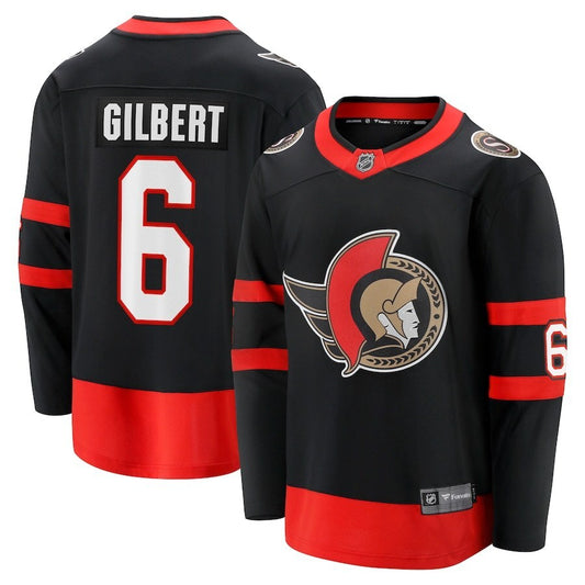 Ottawa Senators #6 Dennis Gilbert Home Breakaway Jersey - Black