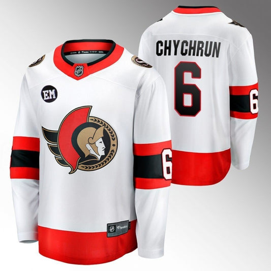Ottawa Senators #6 Jakob Chychrun White Away Jersey