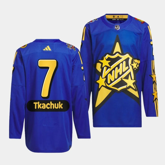 Ottawa Senators #7 Brady Tkachuk 2024 NHL All-Star Blue Jersey Style 1