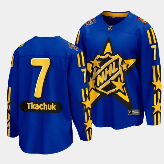 Ottawa Senators #7 Brady Tkachuk 2024 NHL All-Star Blue Jersey Style 2