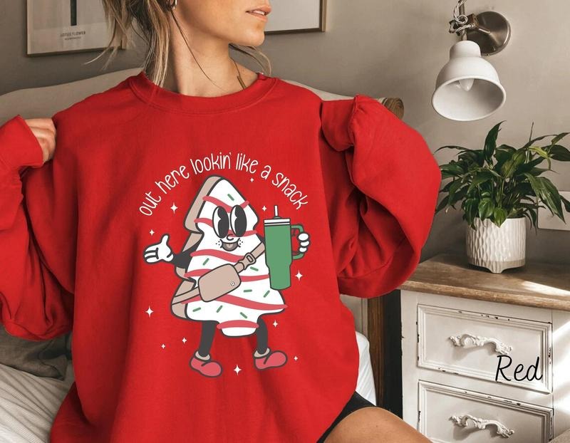 Out Here Lookin Like A Snack Sweatshirt, Boujee Christmas Tree Shirt, Funny Christmas Sweater Hoodie | InkThreadWorks.com