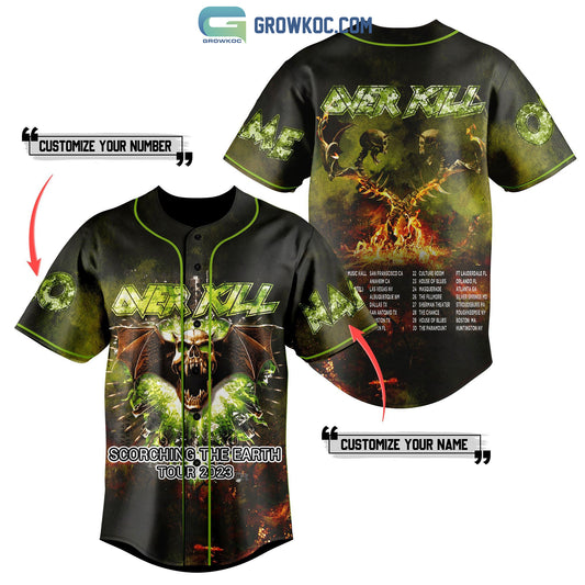 Over Kill Scorching The Earth Tour 2023 Personalized Baseball Jersey