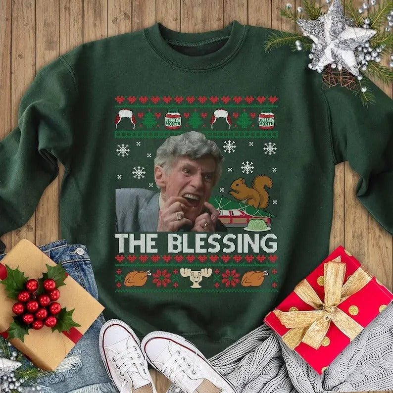 Oversized The Blessing Ugly Sweater Shirt, Uncle Lewis Ugly Christmas Shirt, National Lampoon's Christmas Vacation, Christmas Movie, Christmas Gifts