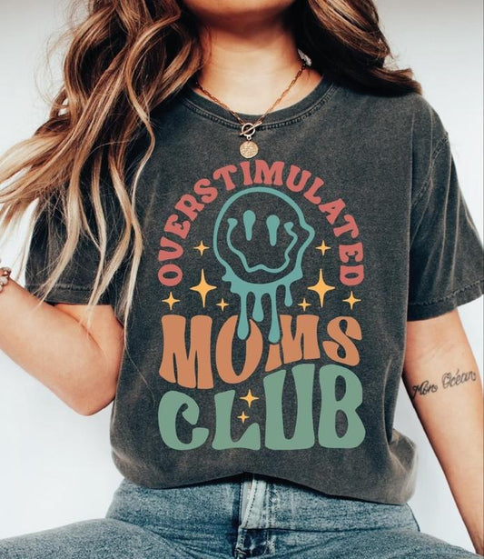 Overstimulated Moms Club Comfort Colors Shirt, Funny Mom T-shirt, Trendy Mothers Day Shirt, Gift For Mama