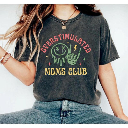 Overstimulated Moms Club Comfort Colors Shirt, Mama T-Shirt, Cool Mom Shirt, Funny Mom Shirt, Trendy Mother's Day Gift,...