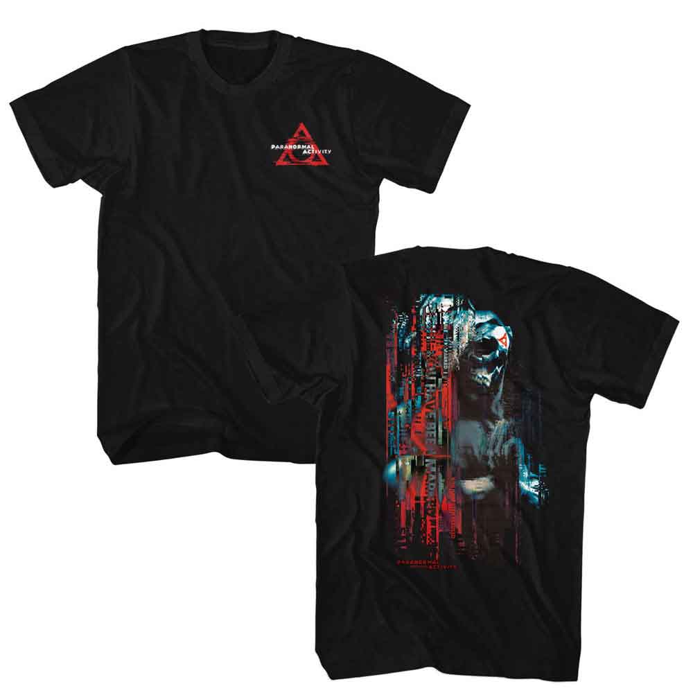 Paranormal Activity - Glitchy - American Classics - Solid Black Adult Short Sleeve T-Shirt
