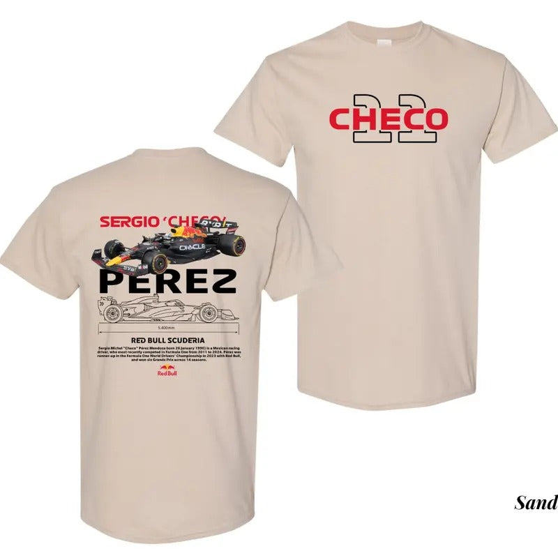 PEREZ Unisex Hoodie Sergio Checo Perez Tee, Racing Car Graphic T-shirt, Stylish Car Merch for Automotive Enthusiasts