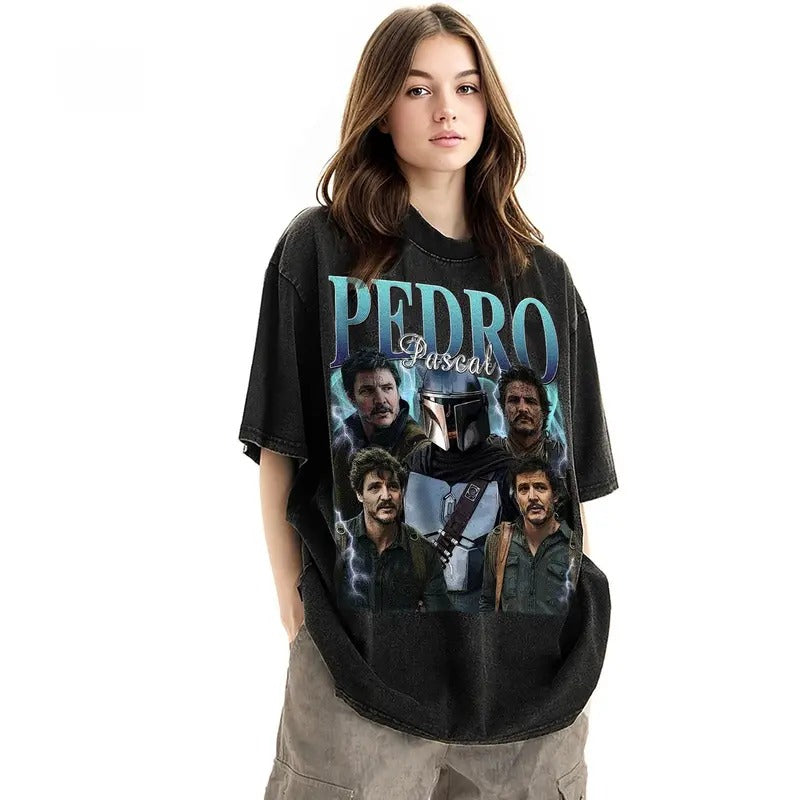 PEdro P4sc4l Vintage Unisex Shirt, Actor Homage tee, 90s retro design graphic T-Shirt: Ideal Gift for Him and Her