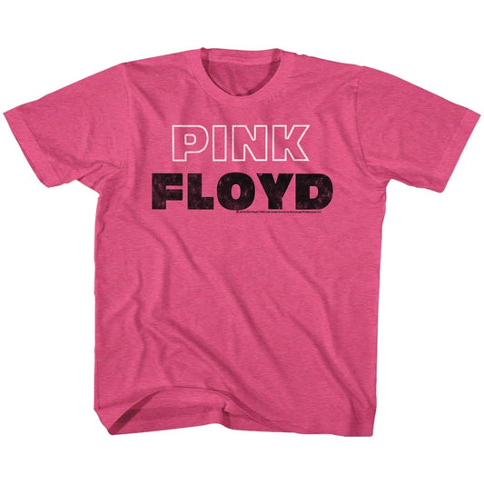 Pink Floyd Toddler S/S T-Shirt - Pink White Outline - Heather Vintage Hot Pink