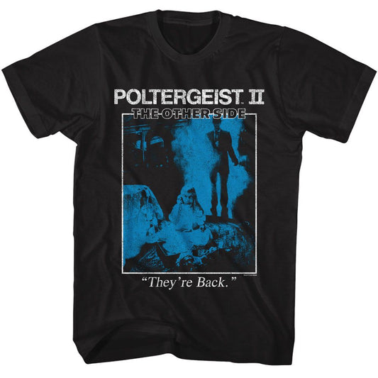 Poltergeist - Theyre Back Poster - American Classics - Solid Black Adult Short Sleeve T-Shirt