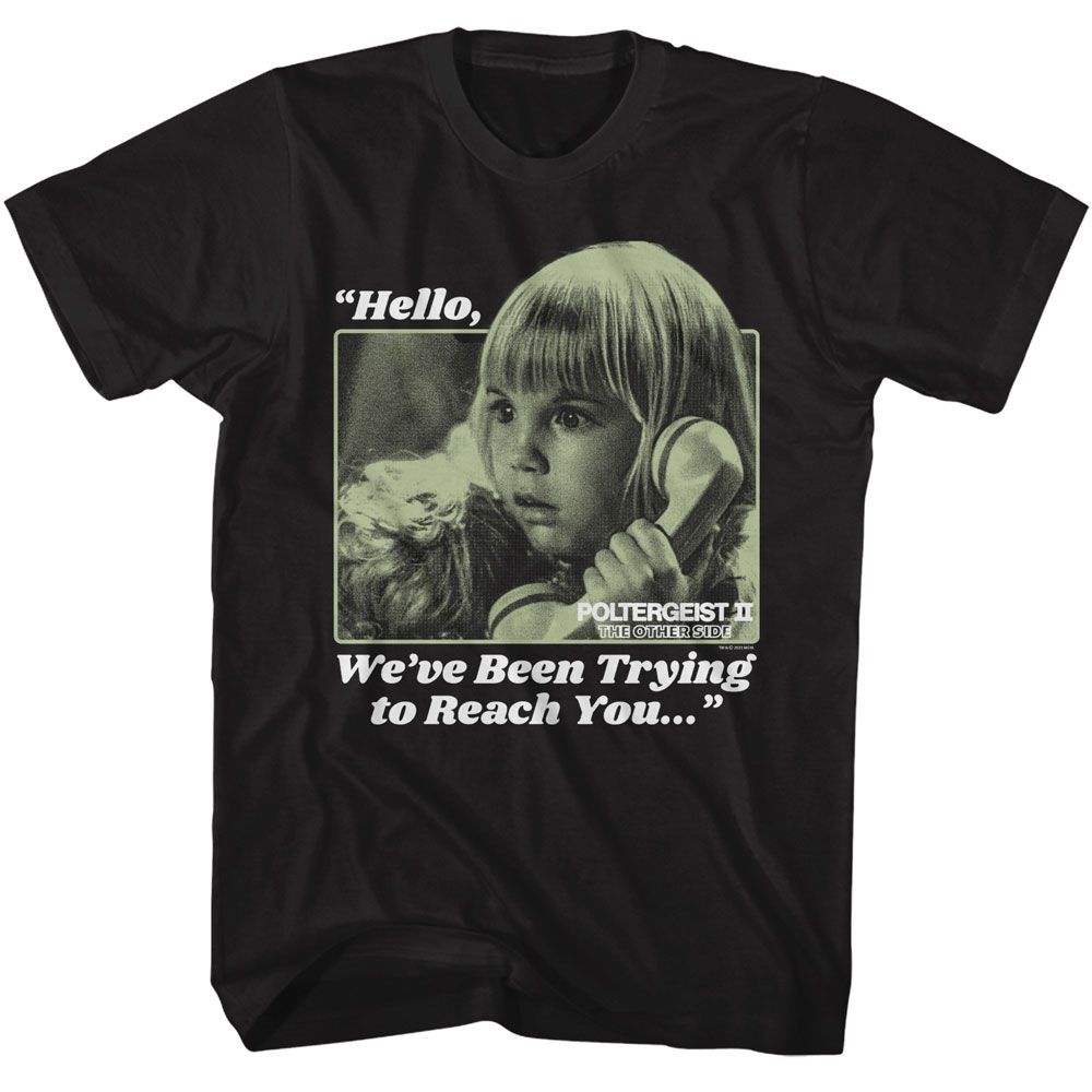 Poltergeist - Trying To Reach You - American Classics - Solid Black Adult Short Sleeve T-Shirt