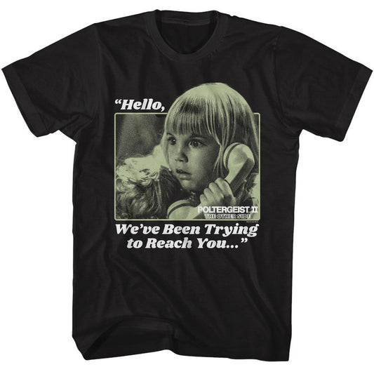 Poltergeist - Trying To Reach You - American Classics - Solid Black Adult Short Sleeve T-Shirt