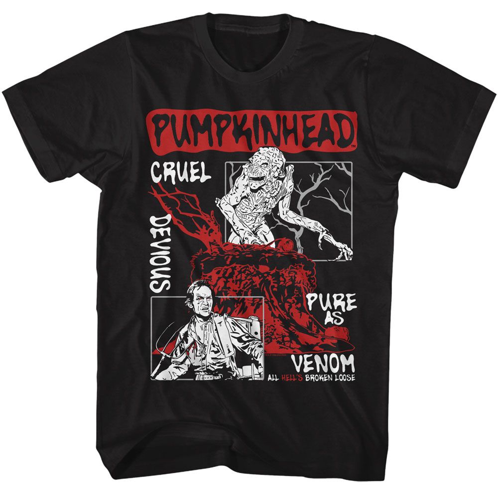 Pumpkinhead - Panels - American Classics - Solid Black Adult Short Sleeve T-Shirt