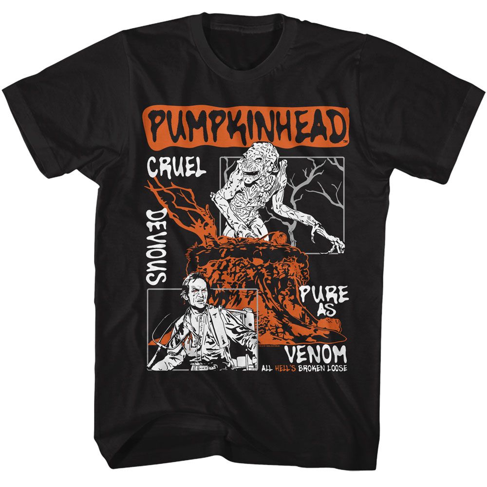 Pumpkinhead - Panels Alt - American Classics - Solid Black Adult Short Sleeve T-Shirt