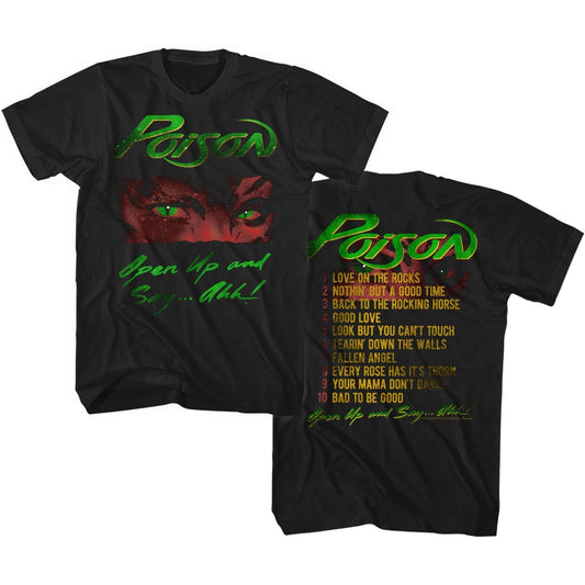 Poison Mens S/S T-Shirt - Open Up - Solid Black Hoodie, Sweatshirt | InkThreadWorks.com