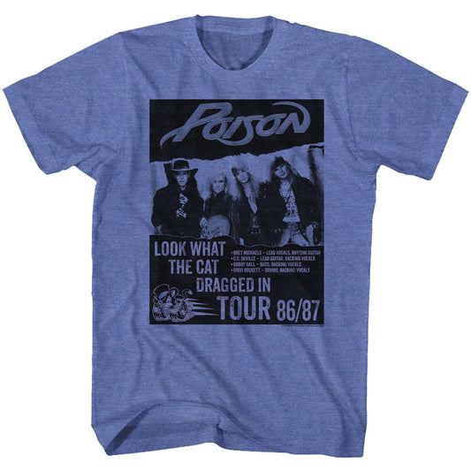 Poison Mens S/S T-Shirt - Look What Tour - Heather Royal Heather