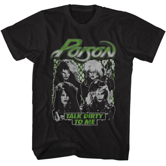Poison - Talk Dirty To Me Band Photos - American Classics - Solid Black Adult Short Sleeve T-Shirt