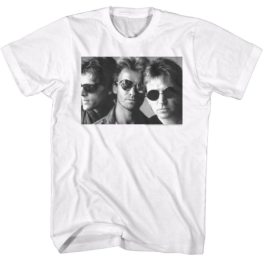 The Police - Black & White Shades - American Classics - Solid White Adult Short Sleeve T-Shirt