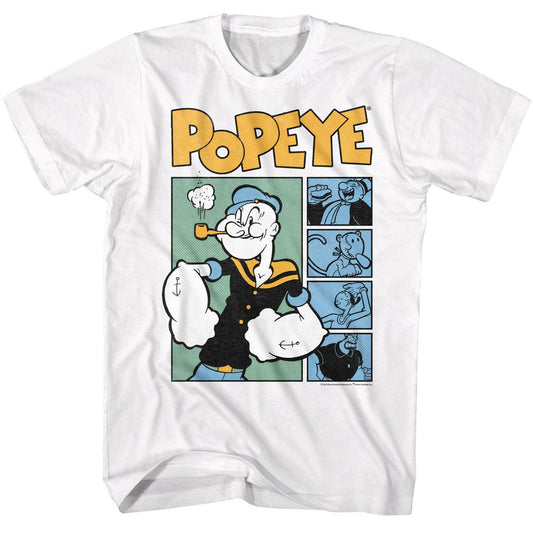 Popeye - Boxes - American Classics - Solid White Adult Short Sleeve T-Shirt
