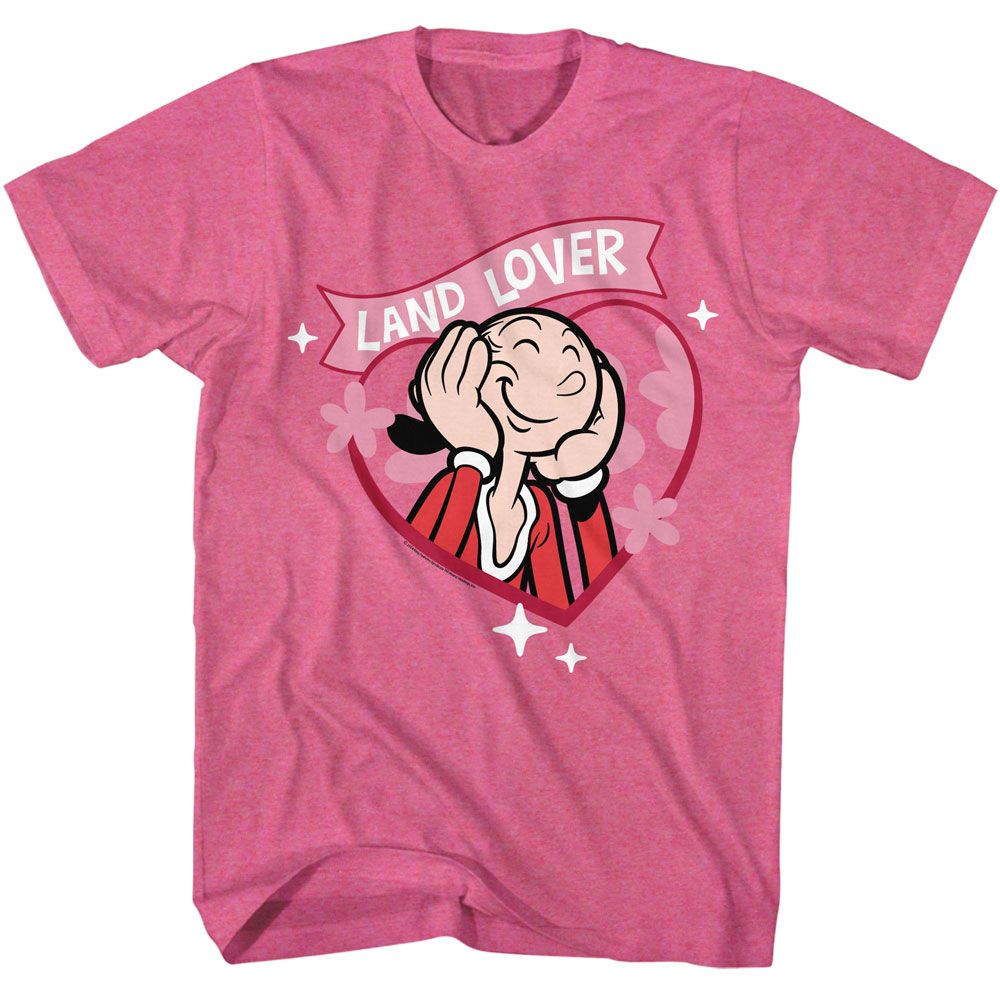 Popeye - Land Lover - American Classics - Heather Pink Adult Short Sleeve T-Shirt