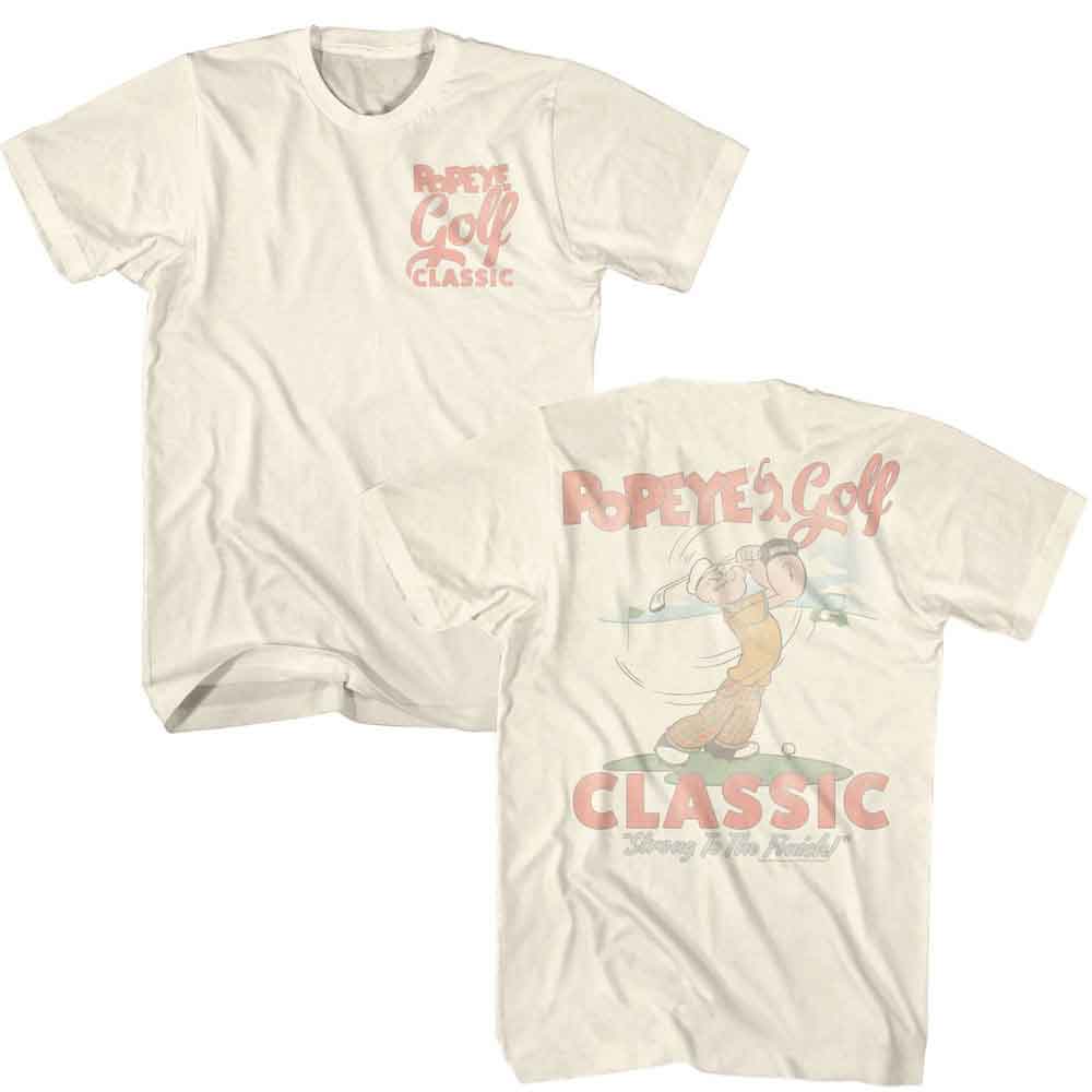 Popeye - Golf Classic - American Classics - Solid Off-White Adult Short Sleeve T-Shirt